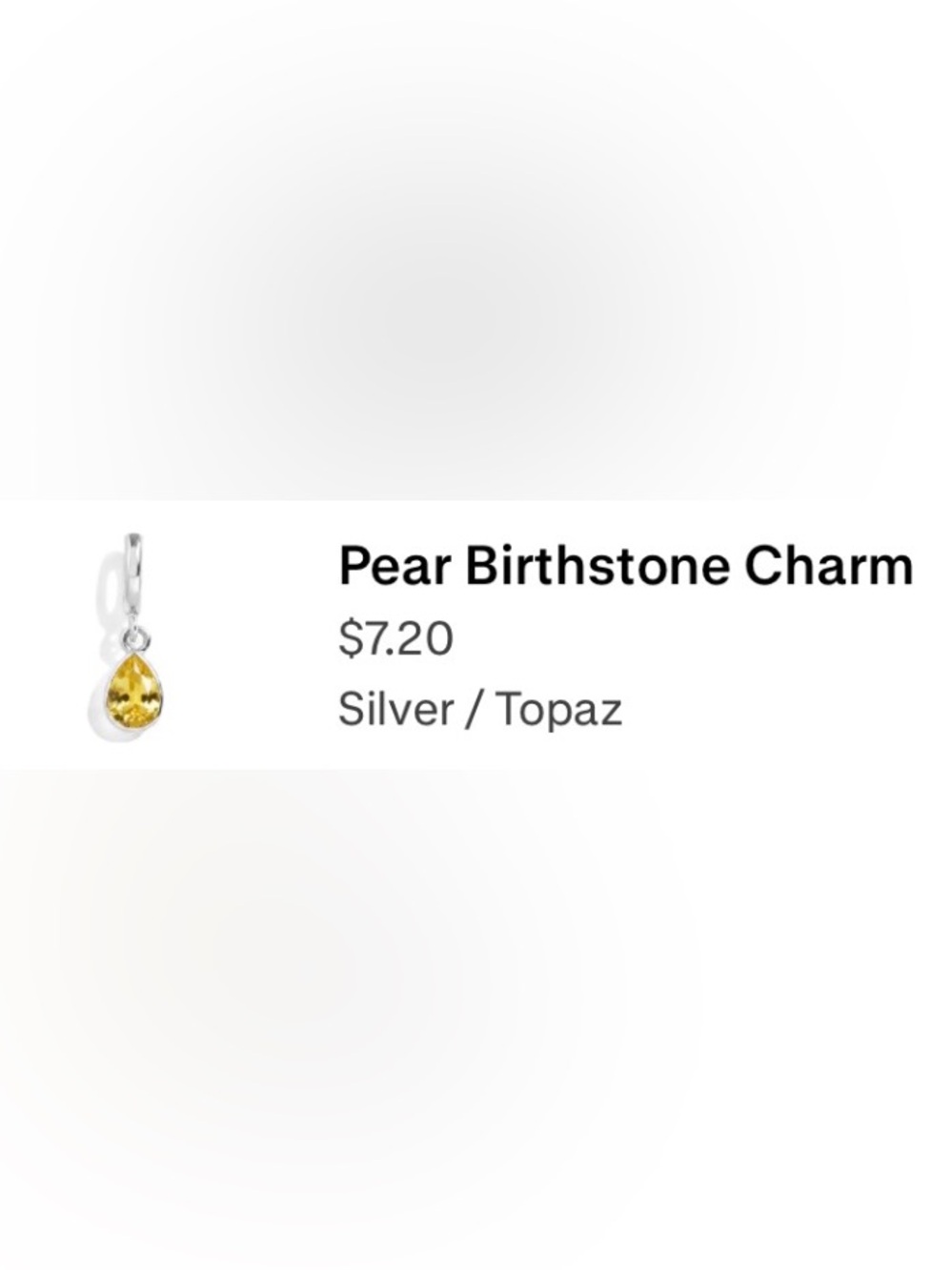 Wear Felicity - Pear Topaz Birthstone Charm in Silver